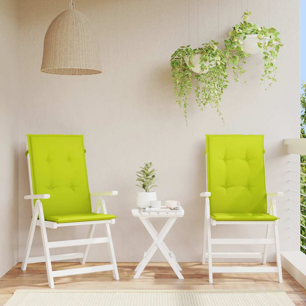 vidaXL Gartenstuhlauflagen für Hochlehner 2 Stk. Knallgrün 120x50x3 cm