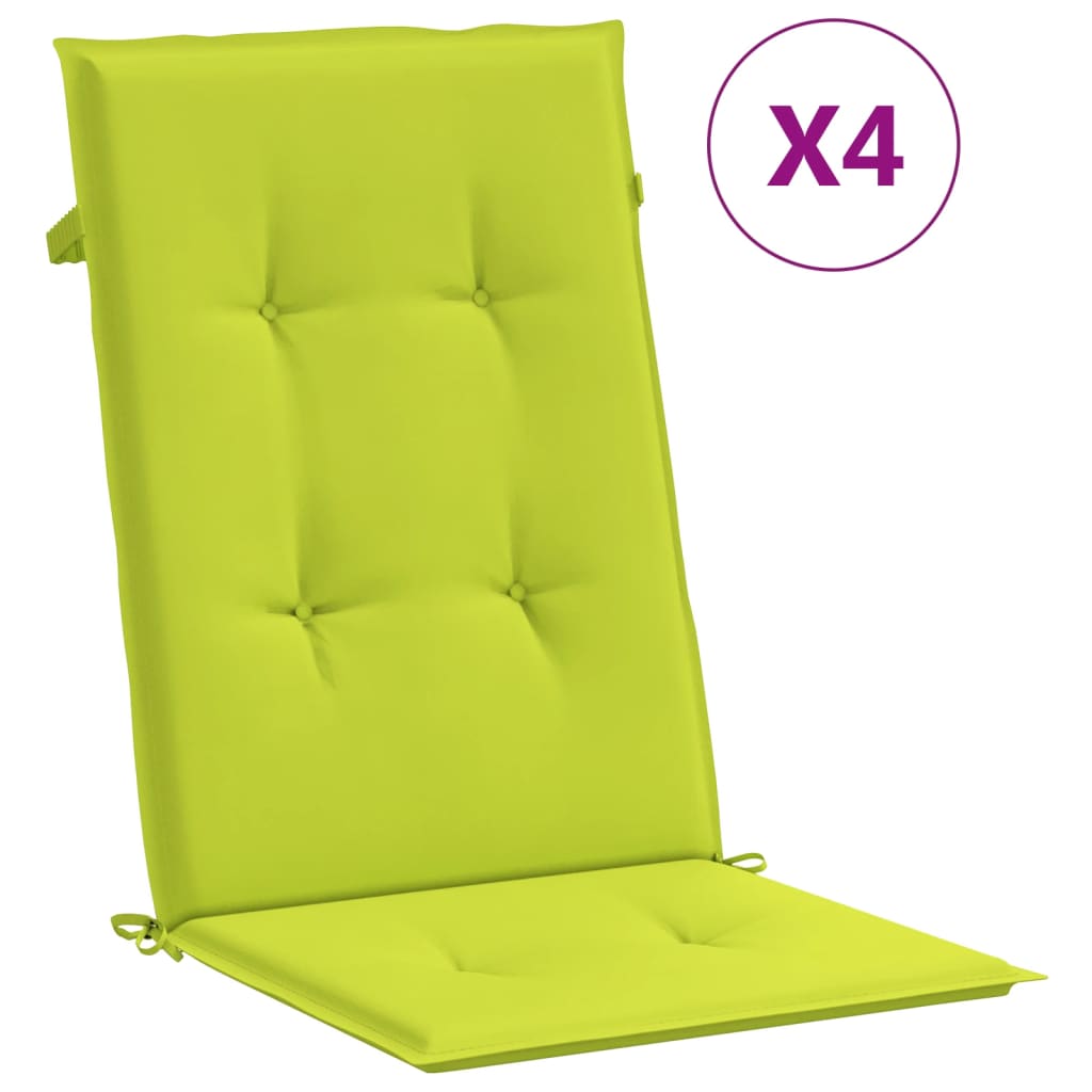 vidaXL Gartenstuhlauflagen für Hochlehner 4 Stk. Knallgrün 120x50x3 cm