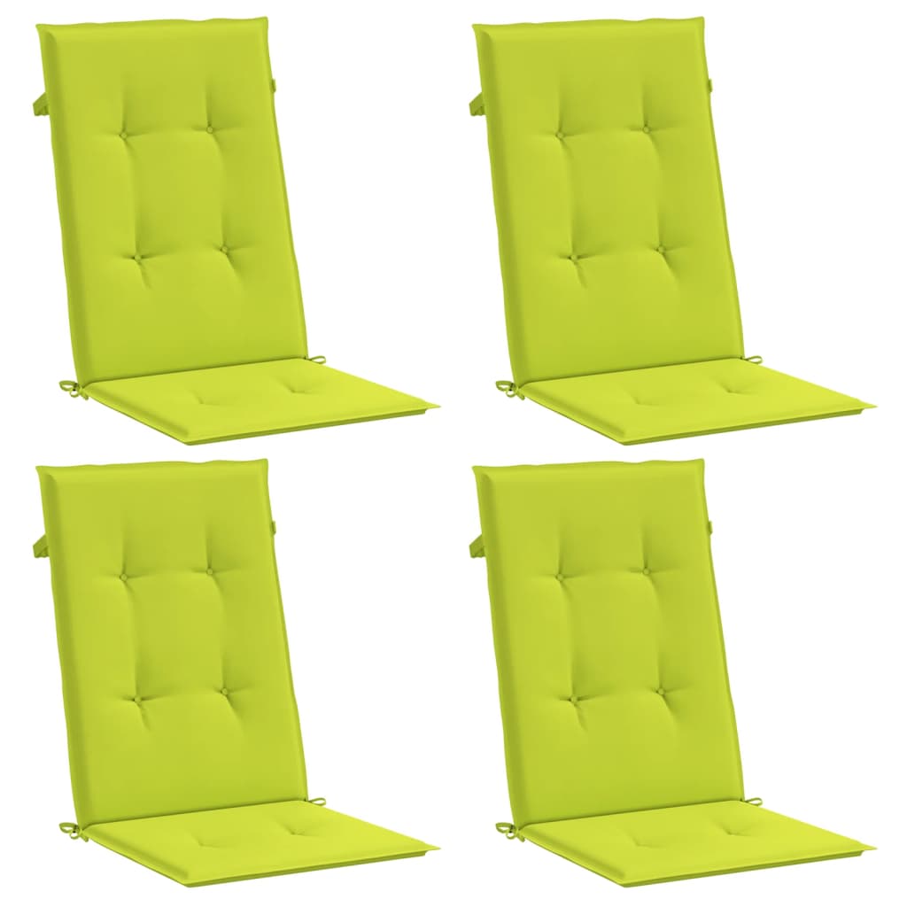 vidaXL Gartenstuhlauflagen für Hochlehner 4 Stk. Knallgrün 120x50x3 cm