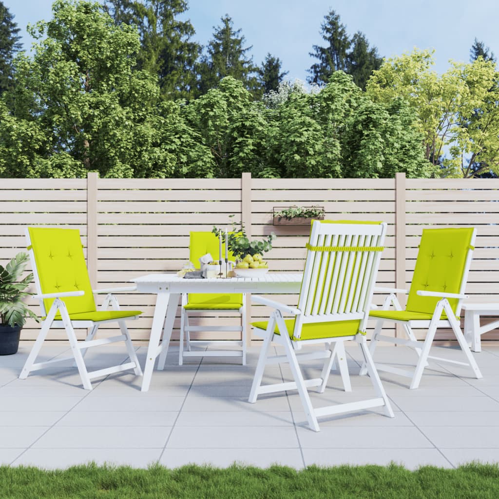 vidaXL Gartenstuhlauflagen für Hochlehner 4 Stk. Knallgrün 120x50x3 cm