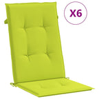 vidaXL Gartenstuhlauflagen für Hochlehner 6 Stk. Knallgrün 120x50x3 cm