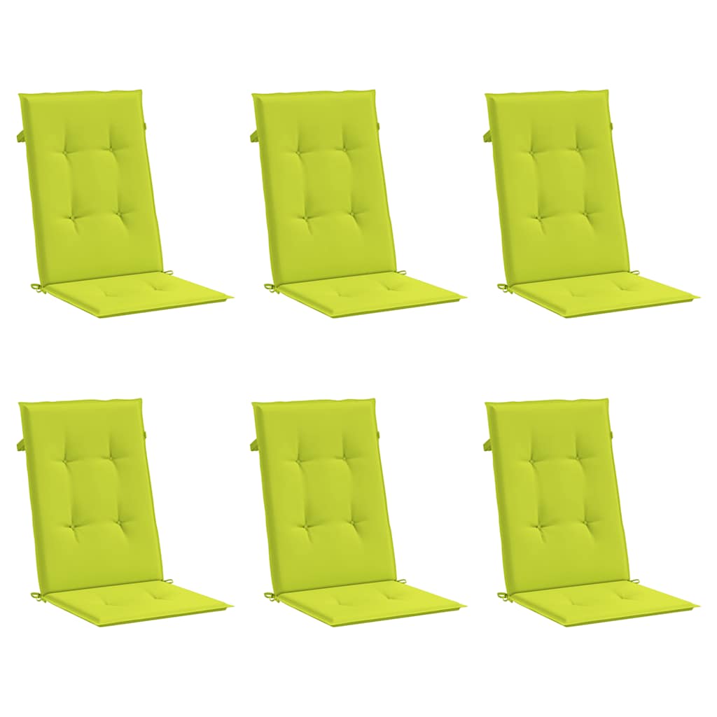vidaXL Gartenstuhlauflagen für Hochlehner 6 Stk. Knallgrün 120x50x3 cm