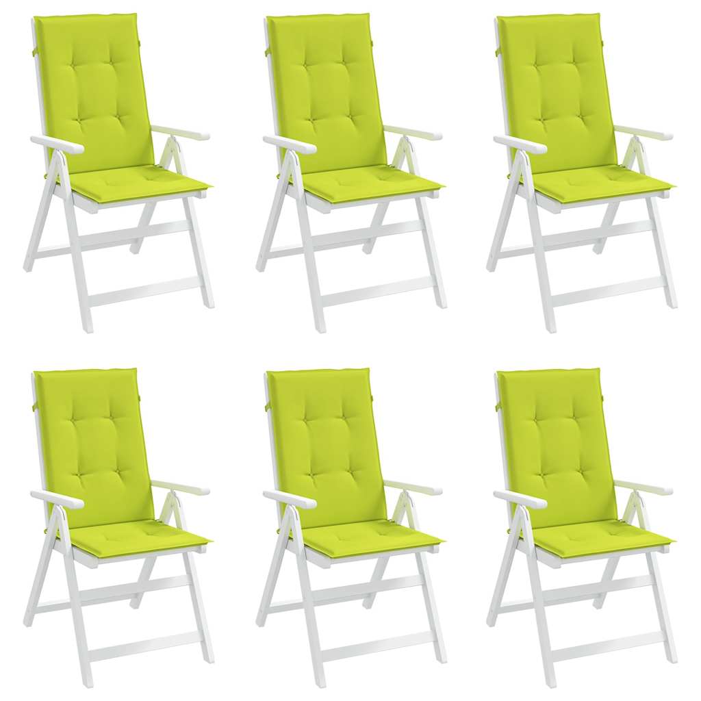 vidaXL Gartenstuhlauflagen für Hochlehner 6 Stk. Knallgrün 120x50x3 cm