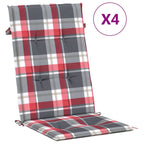 vidaXL Gartenstuhlauflagen für Hochlehner 4 Stk. 120x50x3 cm Stoff