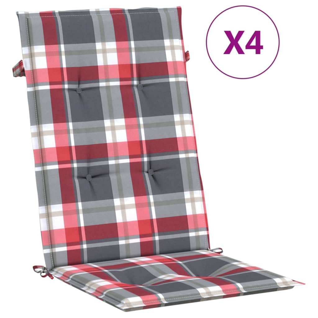 vidaXL Gartenstuhlauflagen für Hochlehner 4 Stk. 120x50x3 cm Stoff
