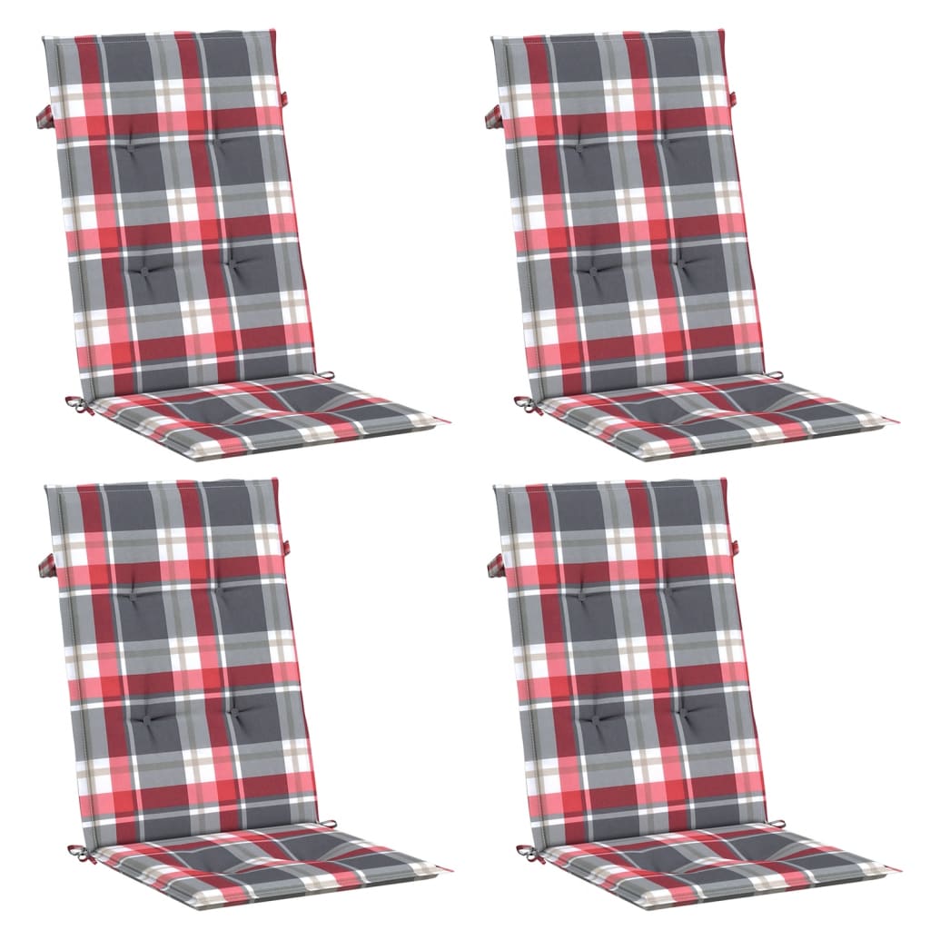 vidaXL Gartenstuhlauflagen für Hochlehner 4 Stk. 120x50x3 cm Stoff