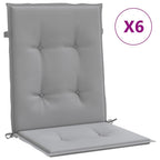 vidaXL Gartenstuhlauflagen für Niedriglehner 6 Stk. Grau Oxford-Gewebe