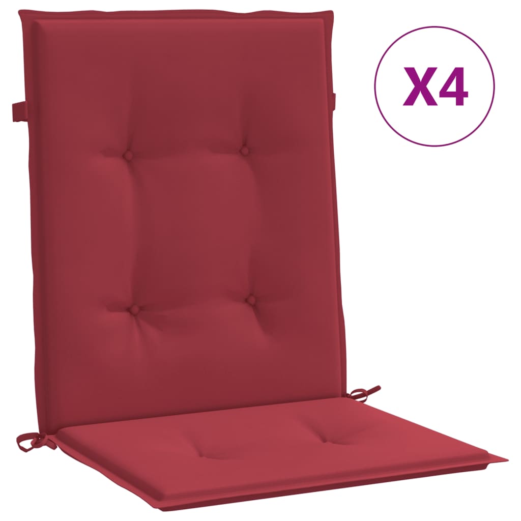 vidaXL Gartenstuhlauflagen für Niedriglehner 4 Stk. Weinrot 100x50x3cm
