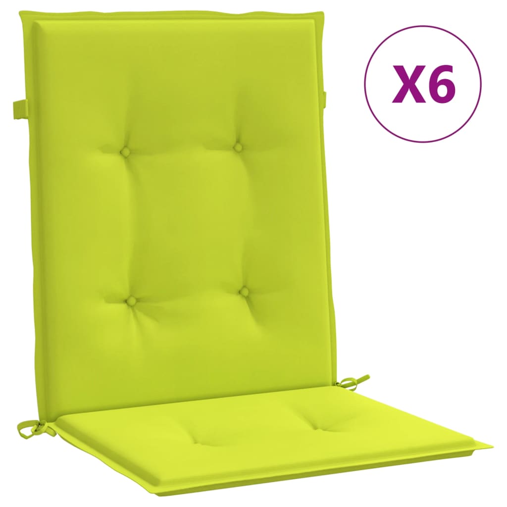 vidaXL Gartenstuhlauflagen für Niedriglehner 6Stk Knallgrün 100x50x3cm