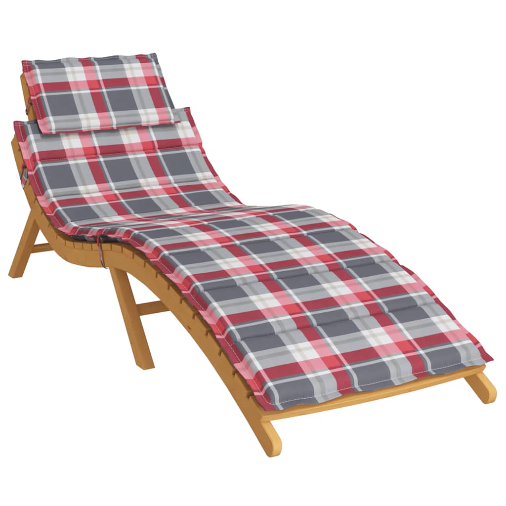 vidaXL Sonnenliegen-Auflage Rot Karomuster 186x58x4 cm Oxford-Gewebe