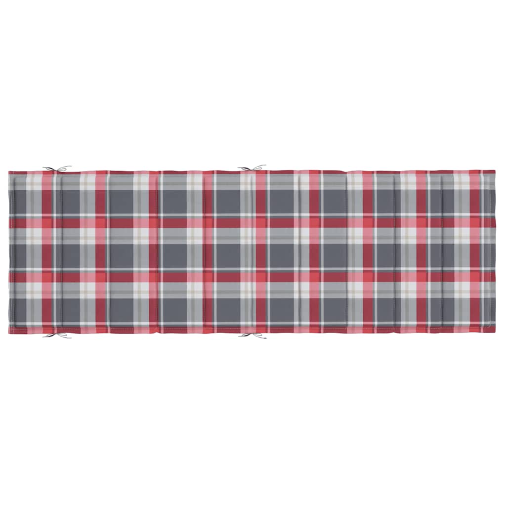 vidaXL Sonnenliegen-Auflage Rot Karomuster 186x58x4 cm Oxford-Gewebe