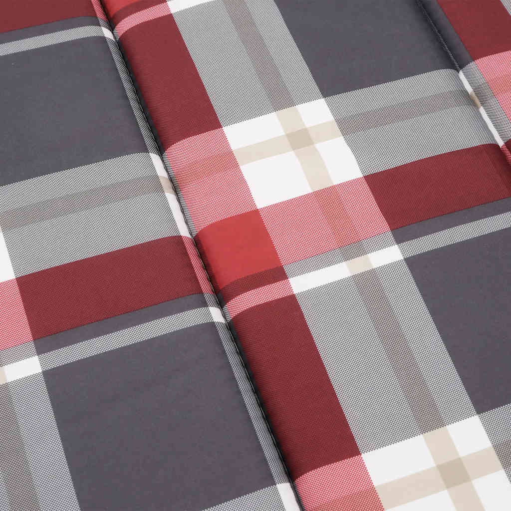 vidaXL Sonnenliegen-Auflage Rot Karomuster 186x58x4 cm Oxford-Gewebe