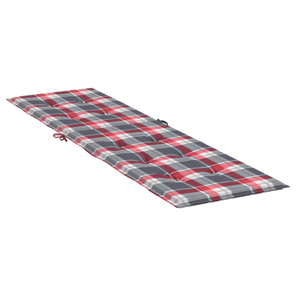 vidaXL Liegestuhl-Auflage Rot Karomuster (75+105)x50x4 cm