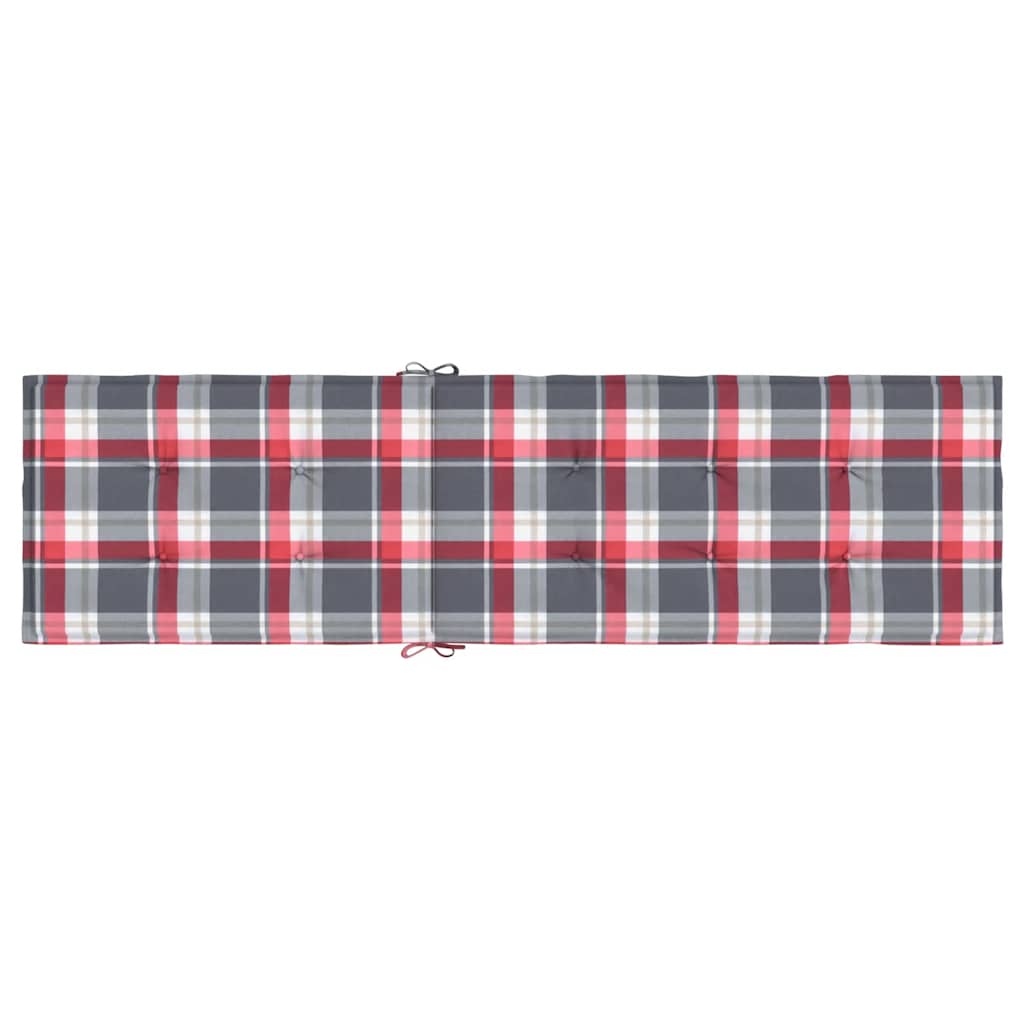 vidaXL Liegestuhl-Auflage Rot Karomuster (75+105)x50x4 cm