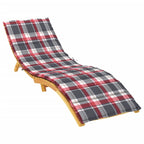 vidaXL Sonnenliegen-Auflage Rot Karomuster 200x70x3 cm Oxford-Gewebe