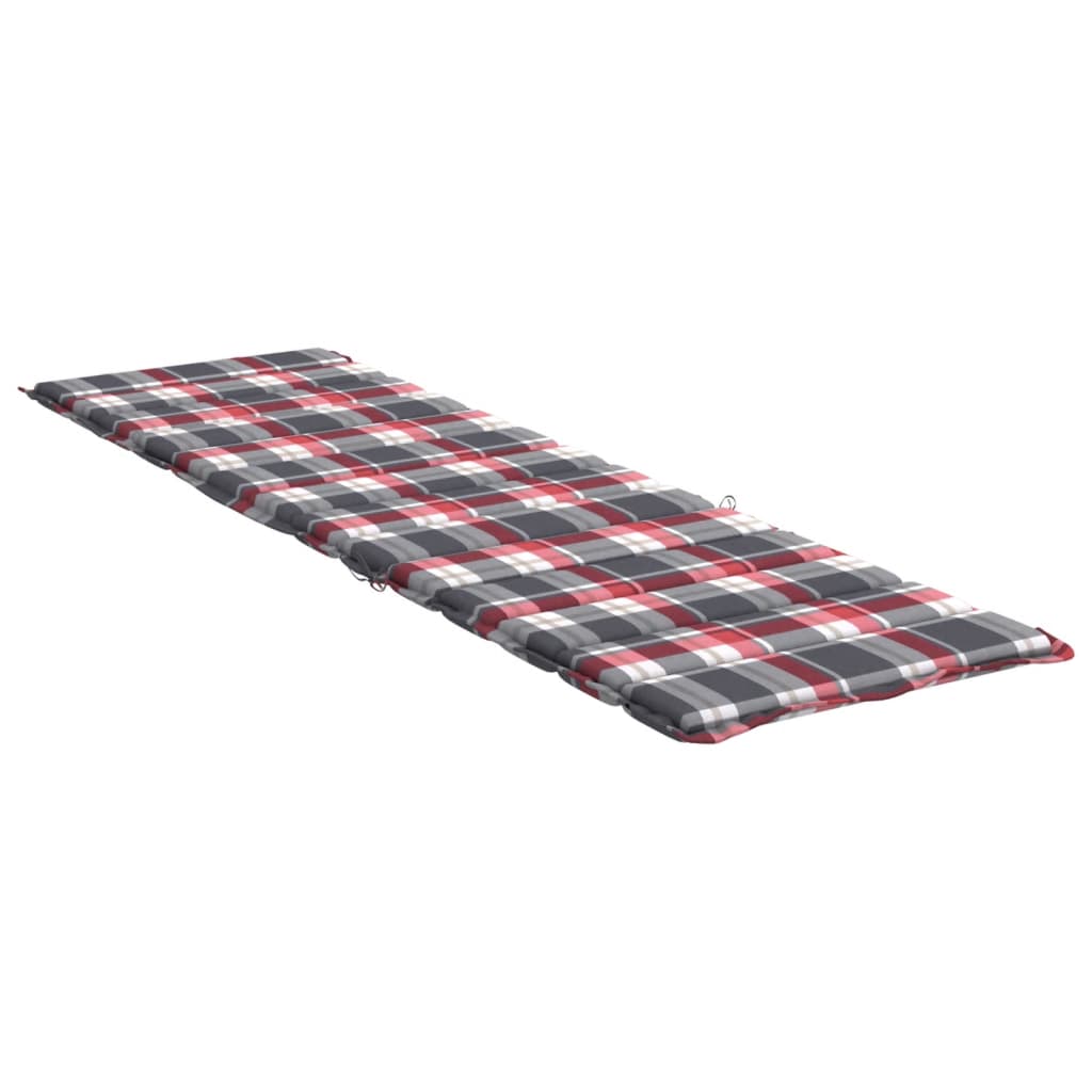 vidaXL Sonnenliegen-Auflage Rot Karomuster 200x70x3 cm Oxford-Gewebe