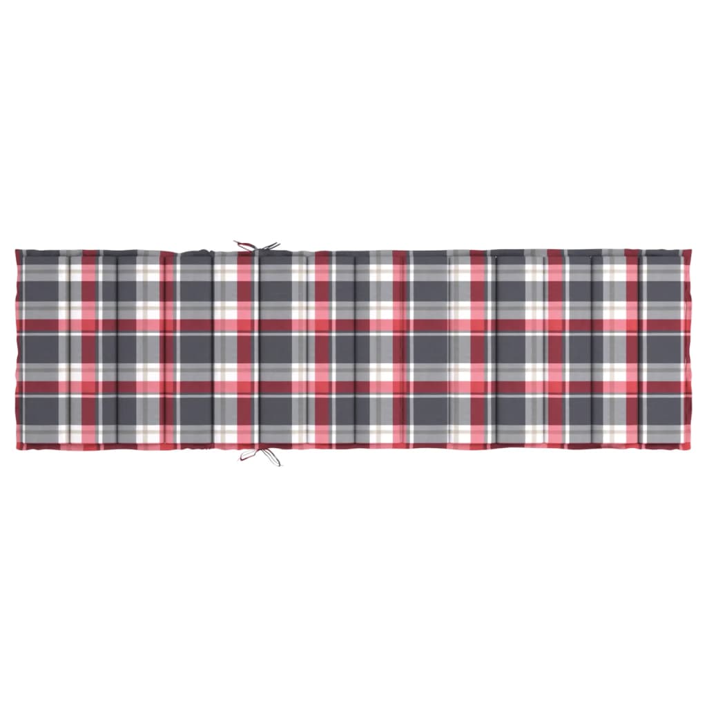 vidaXL Sonnenliegen-Auflage Rot Karomuster 200x70x3 cm Oxford-Gewebe