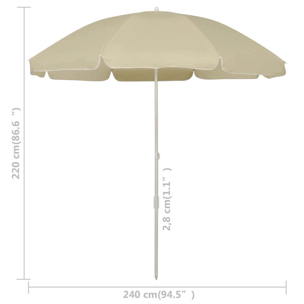 vidaXL Strandschirm Sandgelb 240 cm