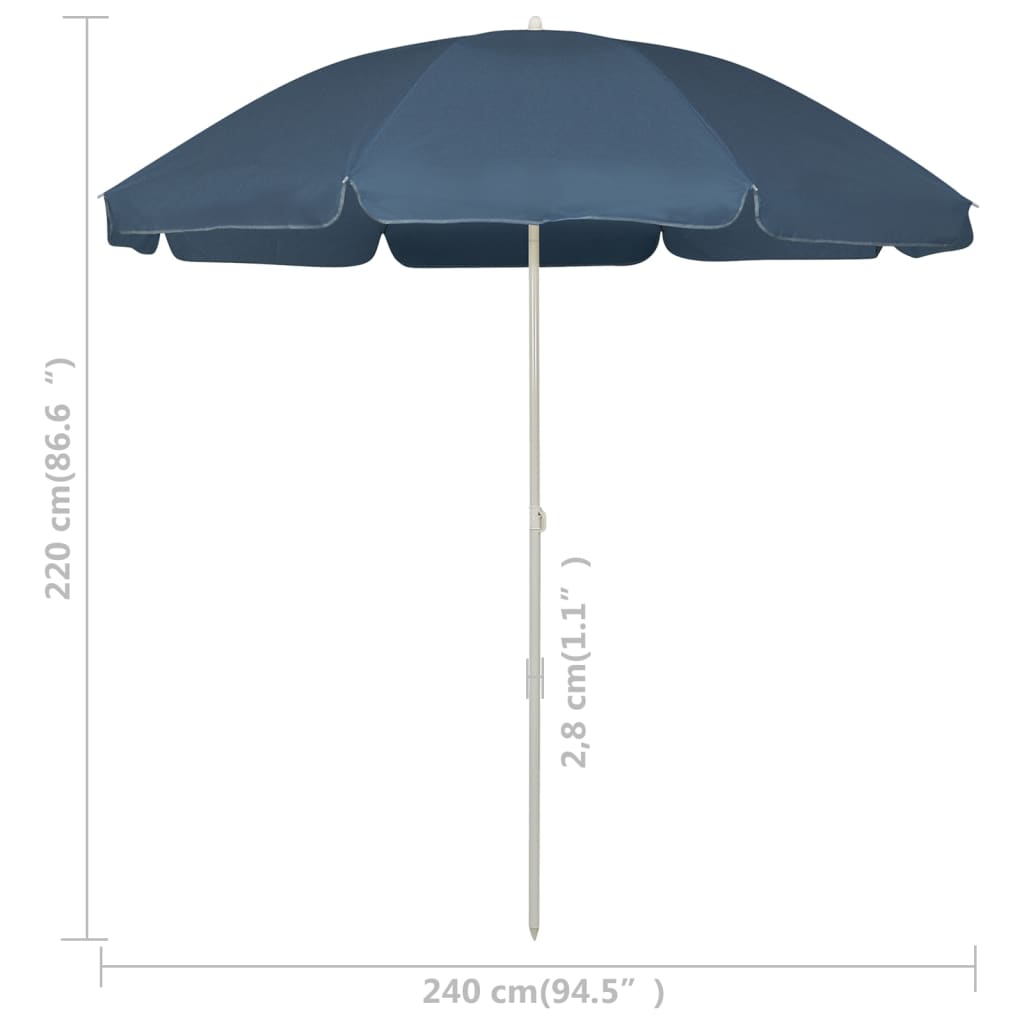 vidaXL Strandschirm Blau 240 cm