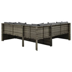 vidaXL 4-tlg. Garten-Lounge-Set mit Auflagen Poly Rattan Grau