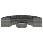 vidaXL 6-tlg. Garten-Lounge-Set mit Auflagen Poly Rattan Grau