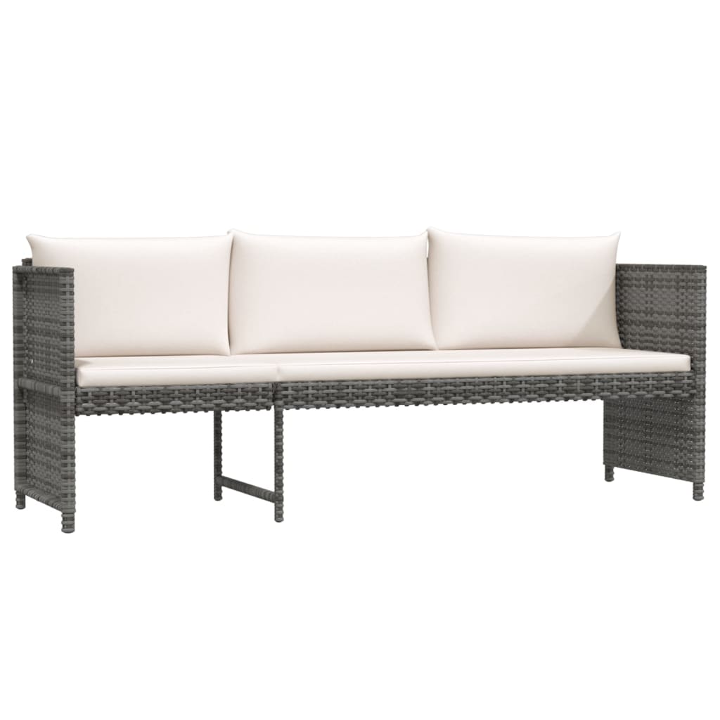 vidaXL 6-tlg. Garten-Lounge-Set mit Kissen Poly Rattan Grau