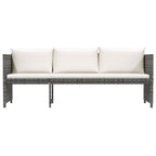 vidaXL 6-tlg. Garten-Lounge-Set mit Kissen Poly Rattan Grau