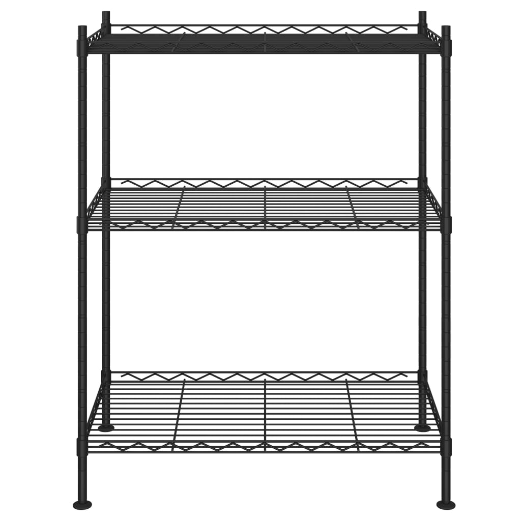 vidaXL Lagerregal mit 3 Böden 60x35x76 cm Schwarz 150 kg