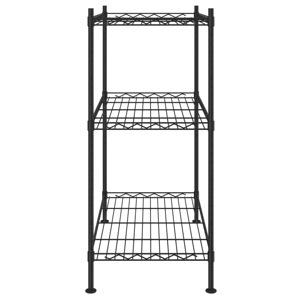 vidaXL Lagerregal mit 3 Böden 60x35x76 cm Schwarz 150 kg