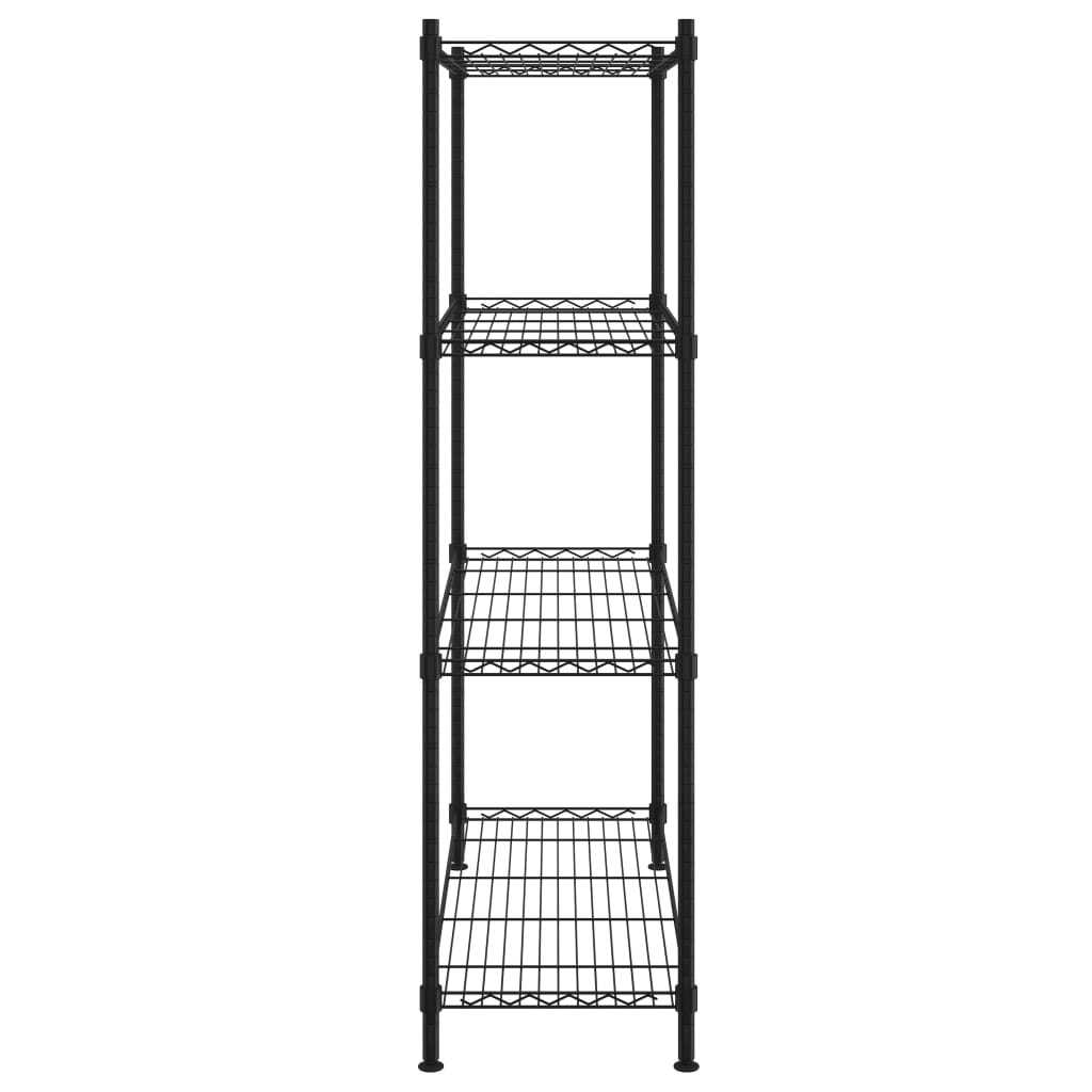vidaXL Lagerregal mit 4 Böden 90x35x137 cm Schwarz 200 kg