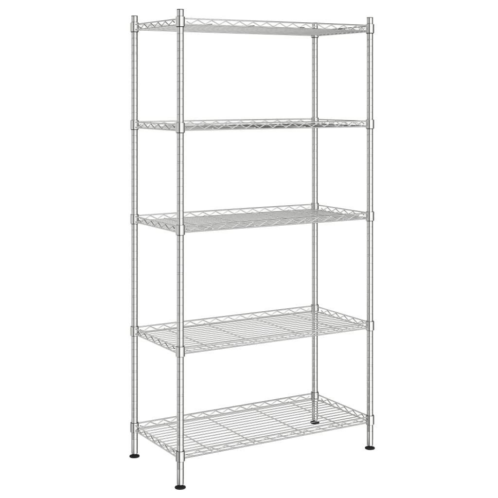 vidaXL Lagerregal mit 5 Böden 90x35x180 cm Chrom 250 kg