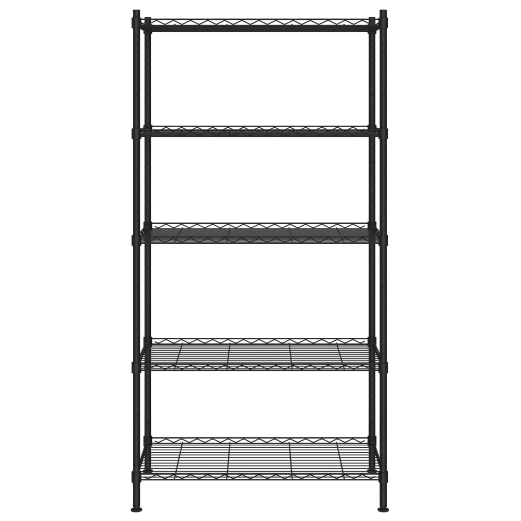 vidaXL Lagerregal mit 5 Böden 90x35x180 cm Schwarz 250 kg