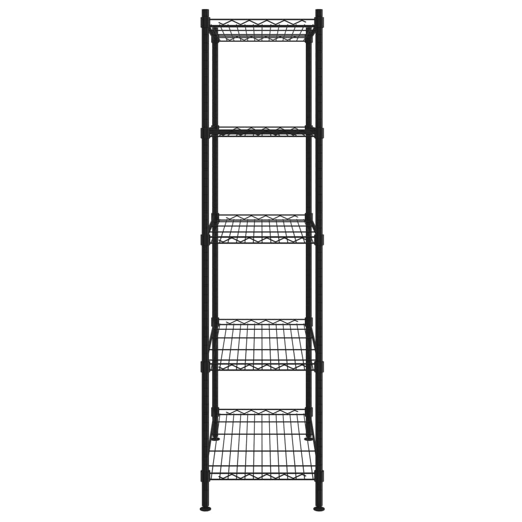 vidaXL Lagerregal mit 5 Böden 90x35x180 cm Schwarz 250 kg