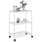 vidaXL Lagerregal mit 3 Böden und Rollen 60x35x81 cm Verchromt 150 kg