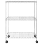 vidaXL Lagerregal mit 3 Böden und Rollen 60x35x81 cm Verchromt 150 kg