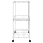 vidaXL Lagerregal mit 3 Böden und Rollen 60x35x81 cm Verchromt 150 kg