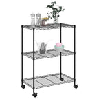 vidaXL Lagerregal mit 3 Böden und Rollen 60x35x81 cm Schwarz 150 kg