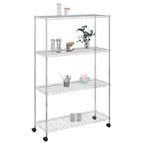 vidaXL Lagerregal mit 4 Böden und Rollen 90x35x142 cm Chrome 200 kg
