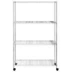 vidaXL Lagerregal mit 4 Böden und Rollen 90x35x142 cm Chrome 200 kg