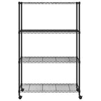 vidaXL Lagerregal mit 4 Böden und Rollen 90x35x142 cm Schwarz 200 kg