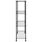 vidaXL Lagerregal mit 4 Böden und Rollen 90x35x142 cm Schwarz 200 kg