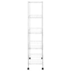 vidaXL Lagerregal mit 5 Böden und Rollen 75x35x155 cm Chrom 250 kg