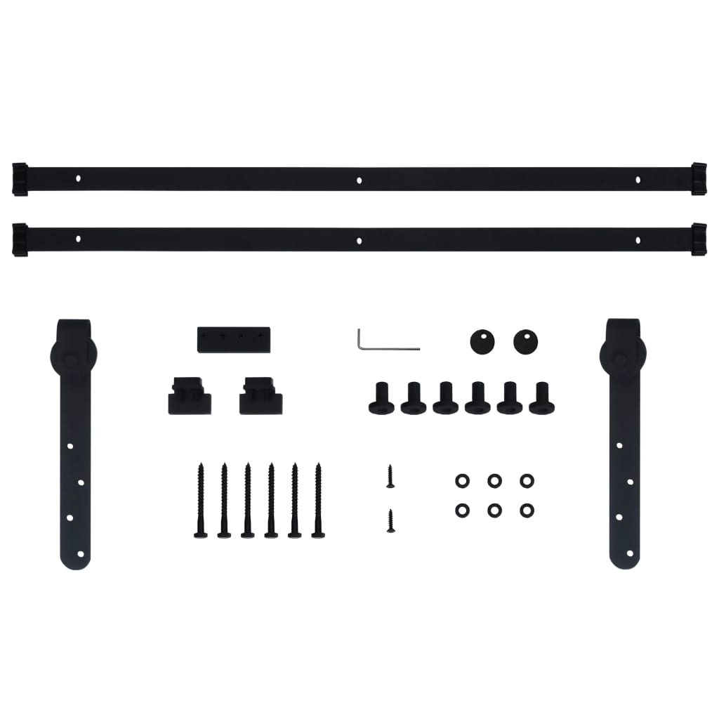 vidaXL Mini Schiebetürbeschlag Set für Schranktüren Carbonstahl 183 cm