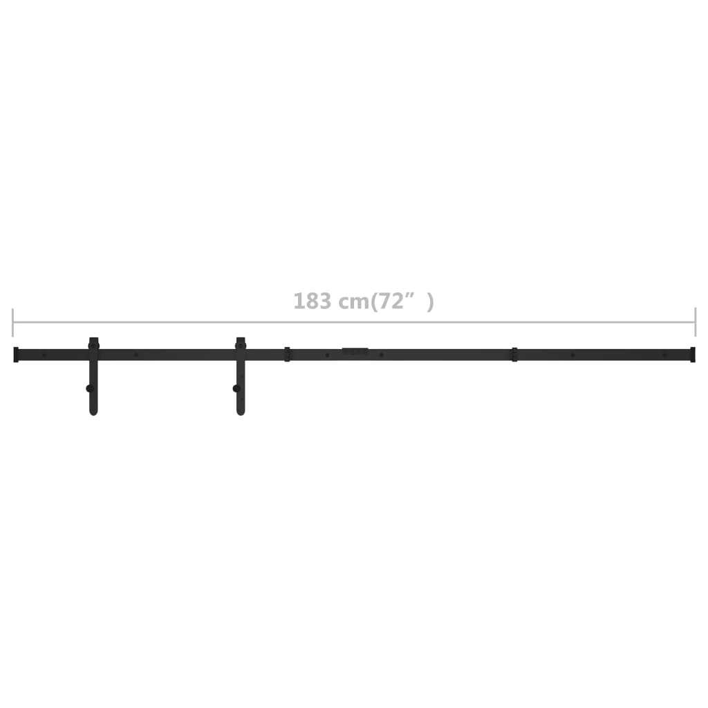 vidaXL Mini Schiebetürbeschlag Set für Schranktüren Carbonstahl 183 cm