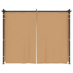 vidaXL Pavillon mit Vorhängen 3x3 m Taupe Stahl