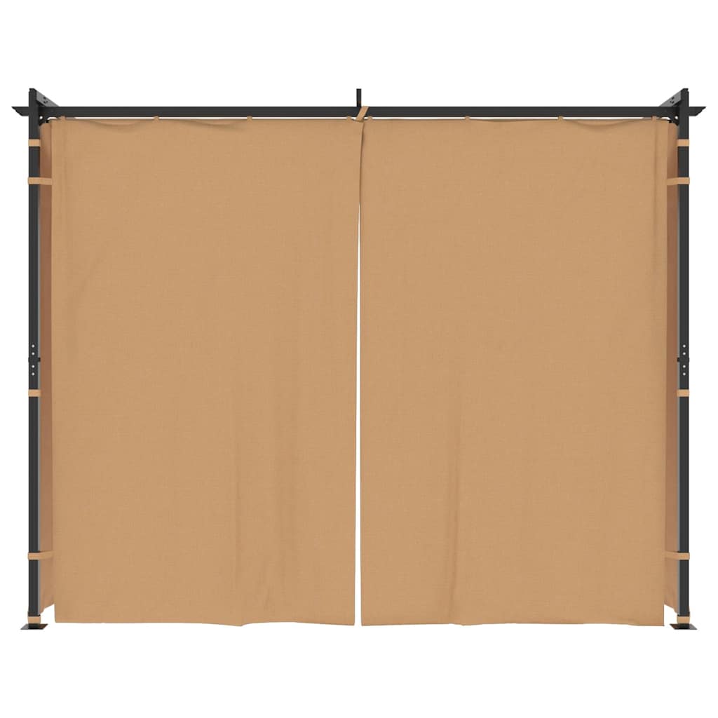 vidaXL Pavillon mit Vorhängen 3x3 m Taupe Stahl
