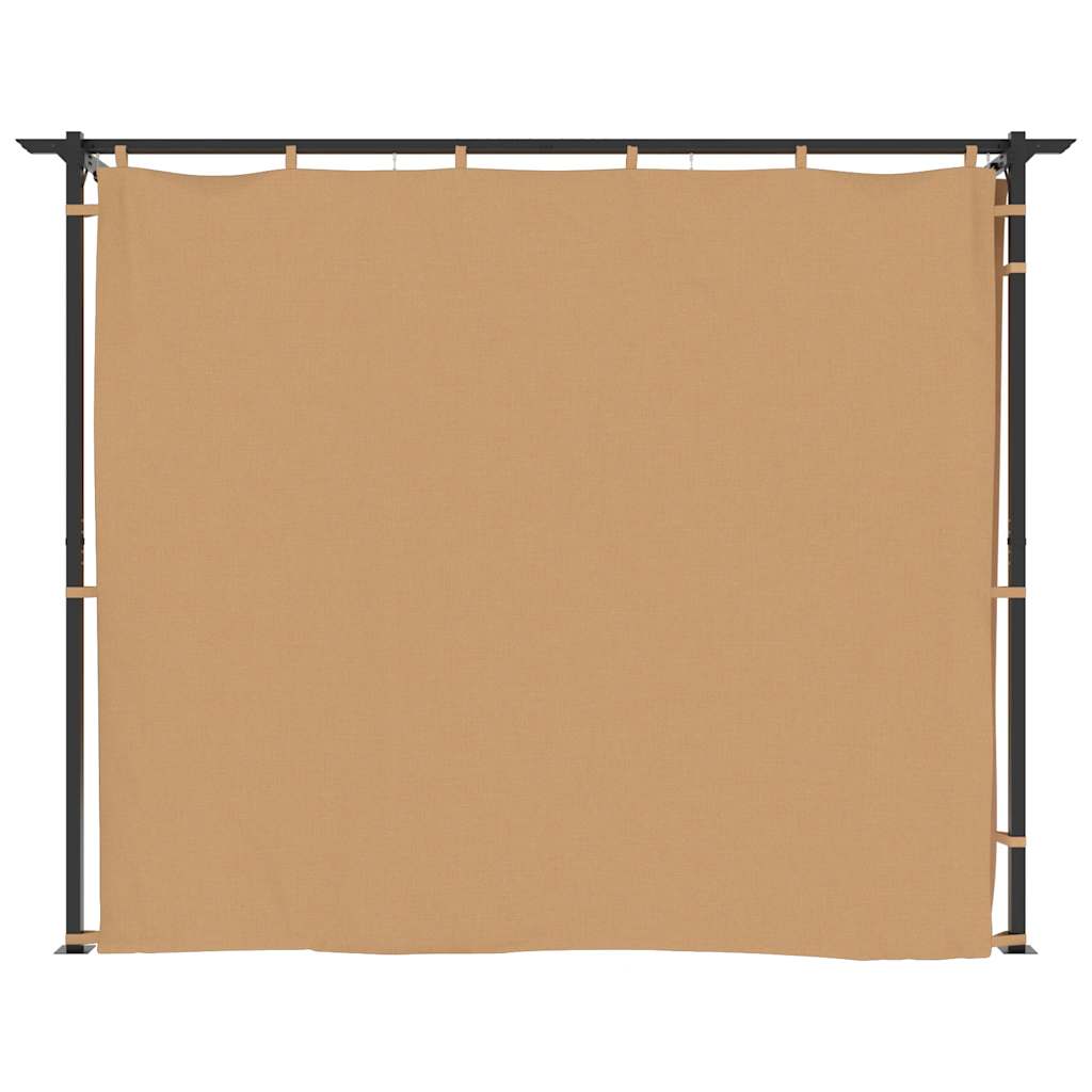 vidaXL Pavillon mit Vorhängen 3x3 m Taupe Stahl