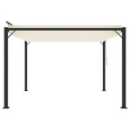vidaXL Pergola mit Lamellendach 3x3 m Creme Stoff und Aluminium