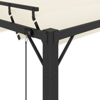 vidaXL Pergola mit Lamellendach 3x3 m Creme Stoff und Aluminium