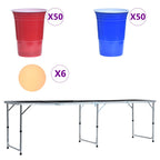vidaXL Bier-Pong-Tisch mit Tassen und Bällen Klappbar 240 cm
